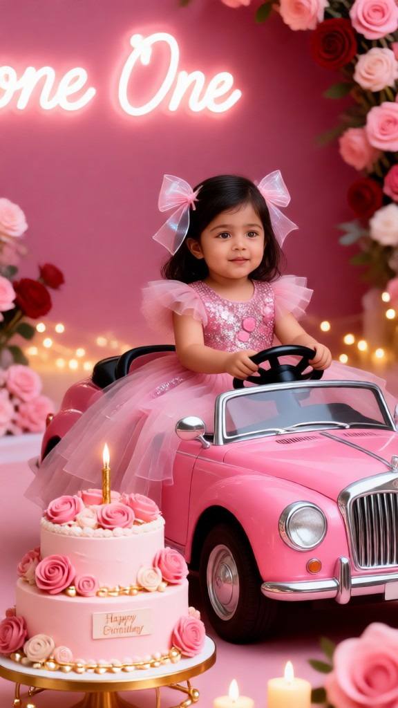 The Cutest Pink Birthday Baby Girl image