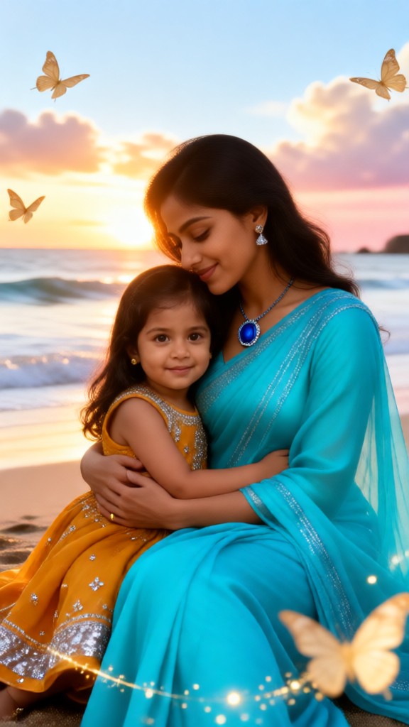 Mutter und Tochter am Schmetterlingsstrand image