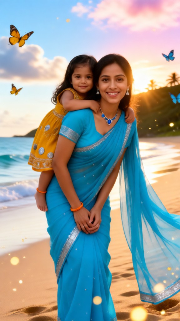 Mom and Daughter on the Butterfly Beach-04 image