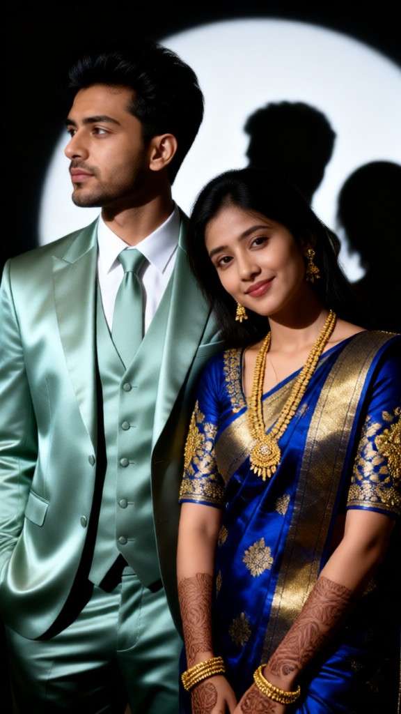 Couple: Suit and Sari image