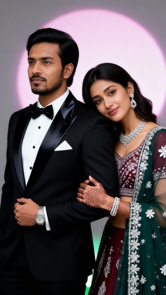 Couple: Suit and Sari-02 image