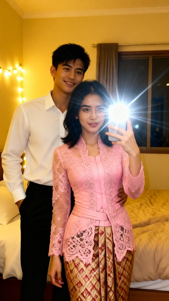 Couple's Selfie in Bedroom-I image
