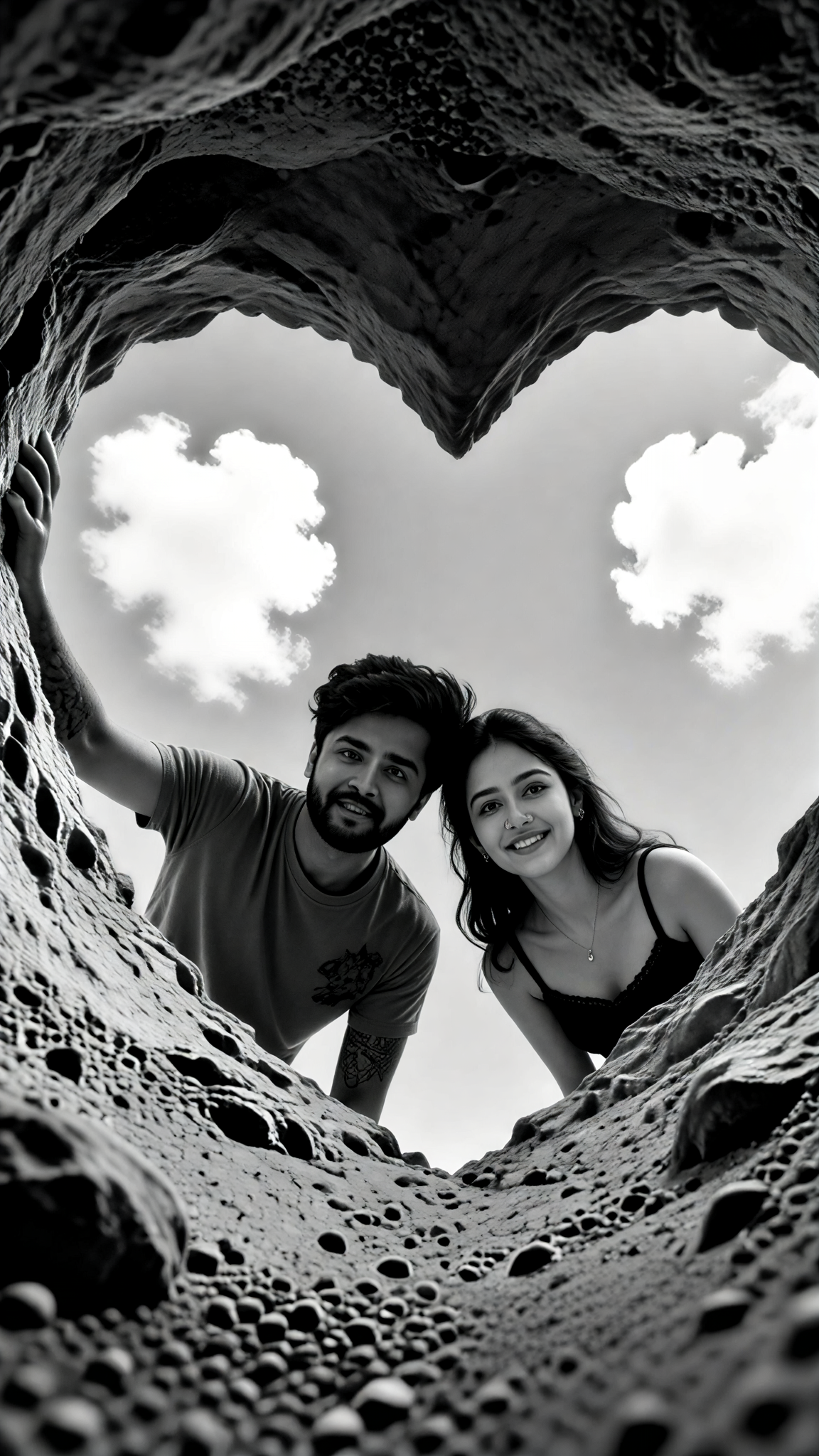 Heart shaped hole inside image
