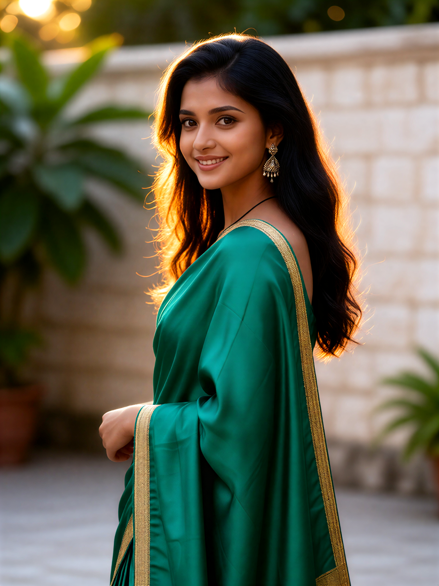 Twilight Peacock Saree image