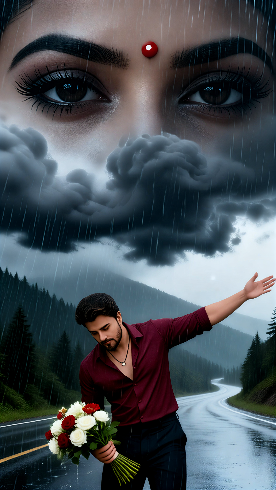 Two eyes in the sky are raining image