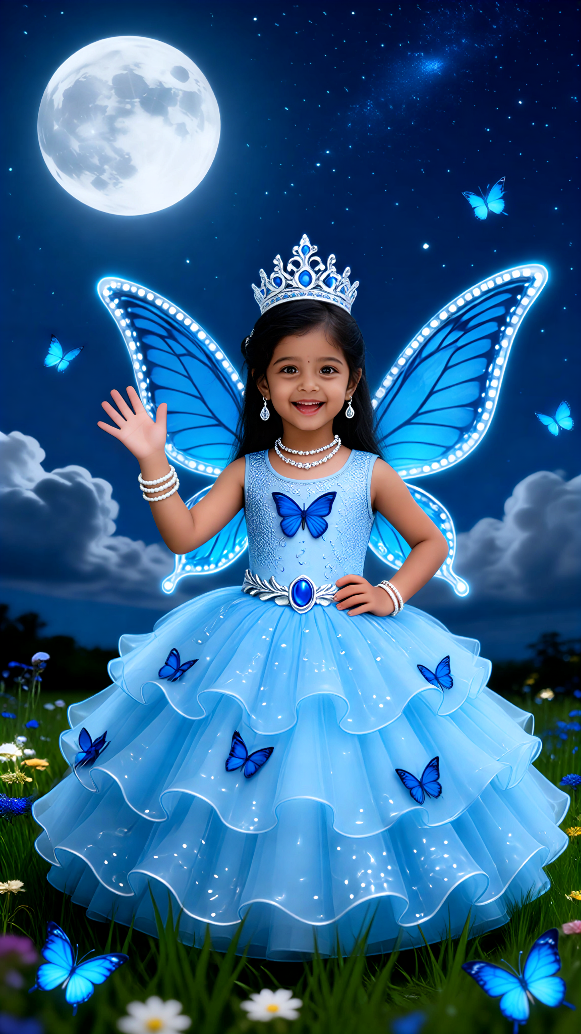 Das Baby im blauen Schmetterlingshof image