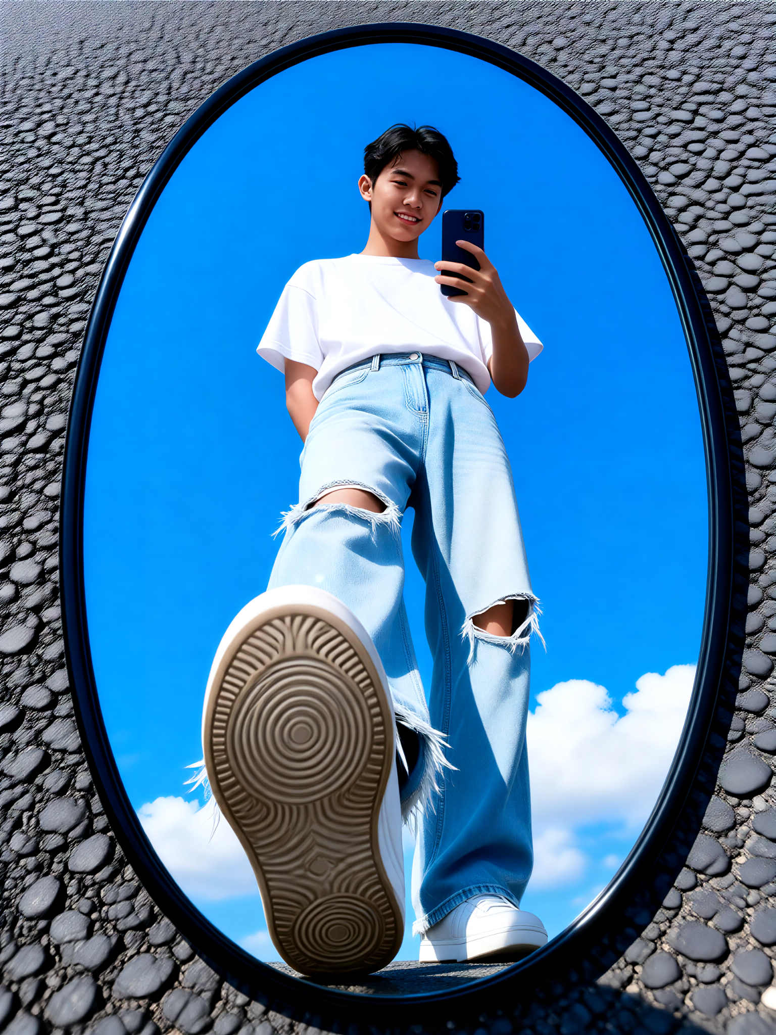 Ground Mirror Selfie 2 image