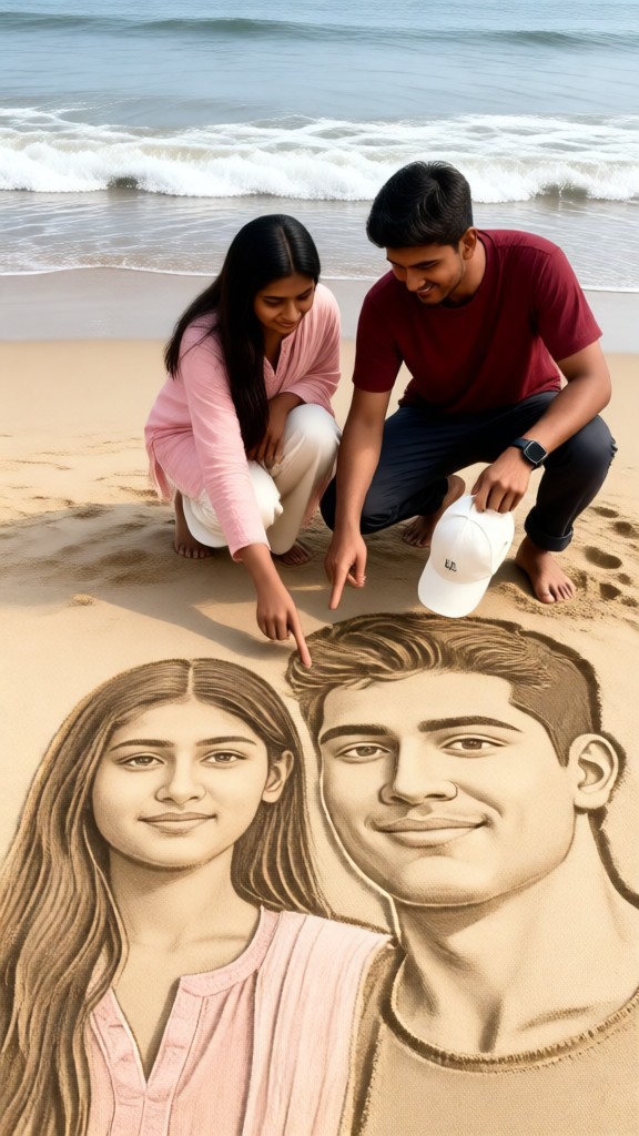 Sand sculpture imaging image