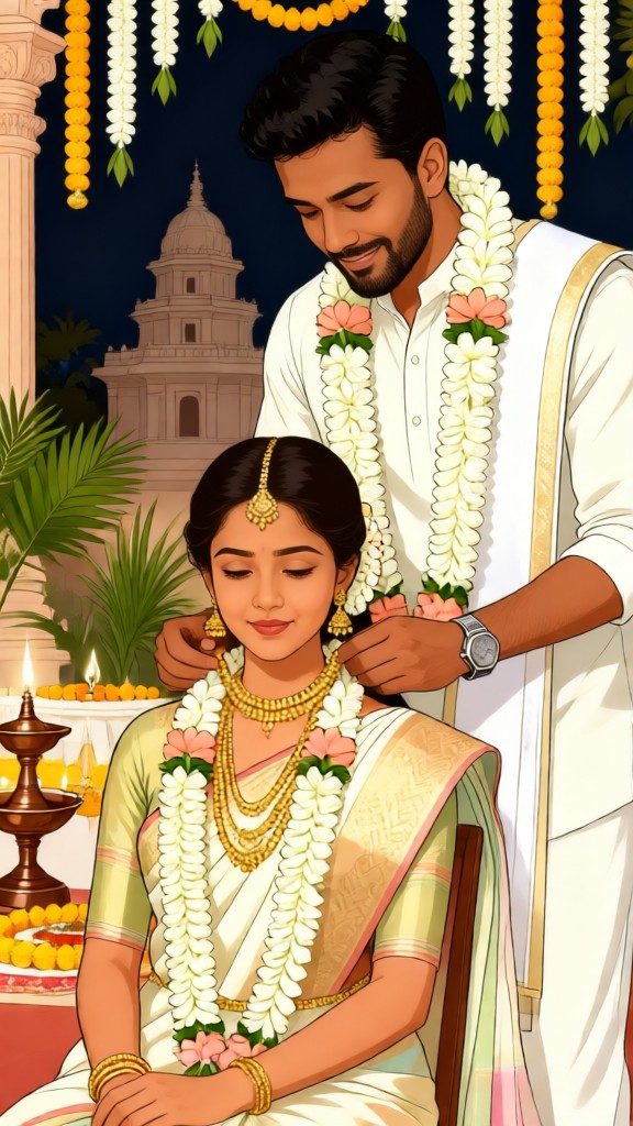 Sweet-Colored Painting of a Couple image