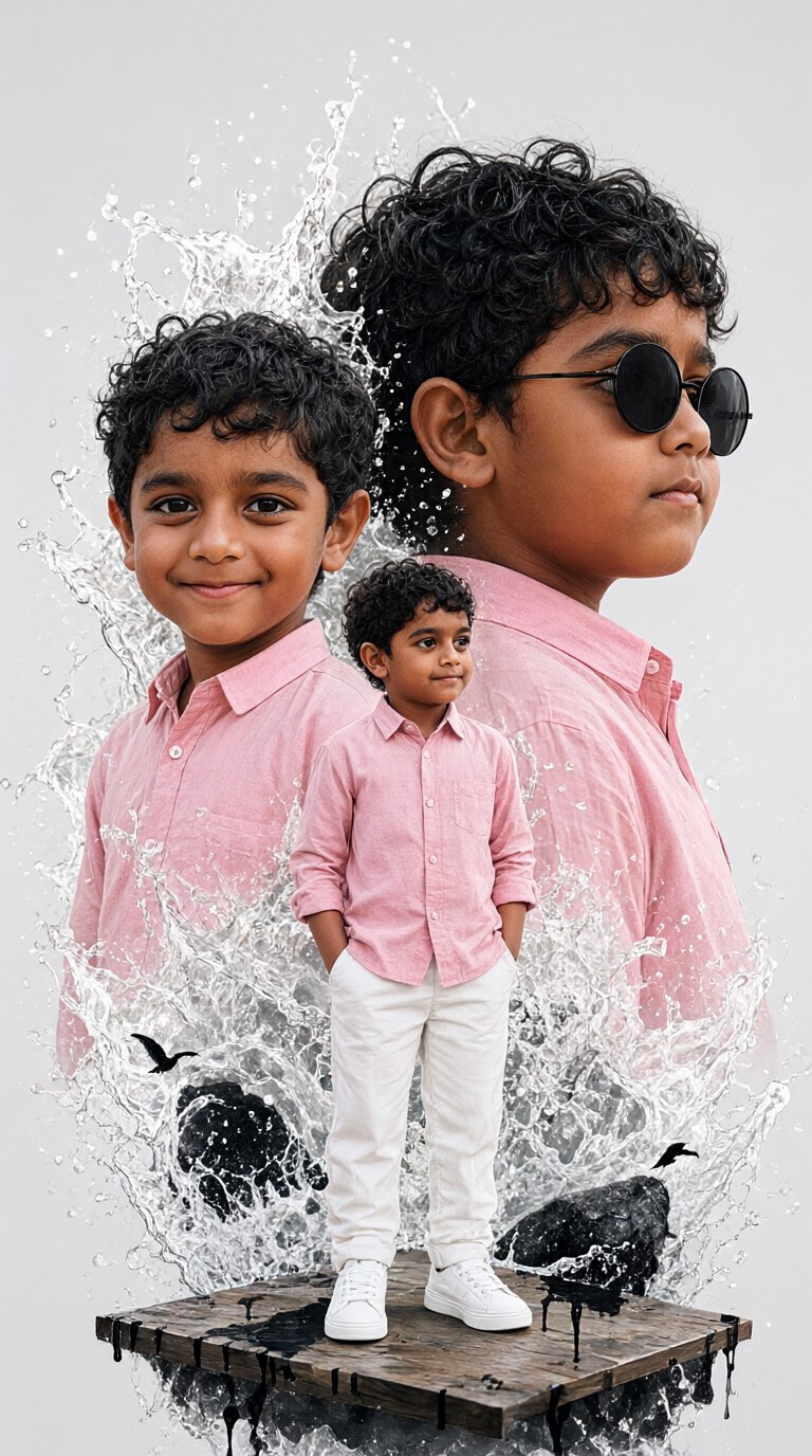 Ink-Splash Portraits of Children image