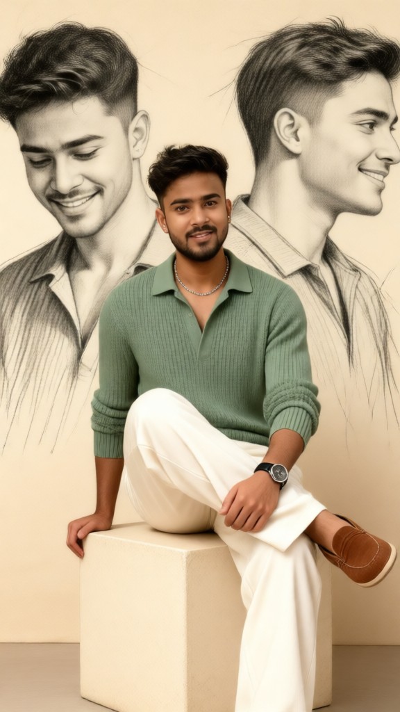 Elegant Painting of a Man image