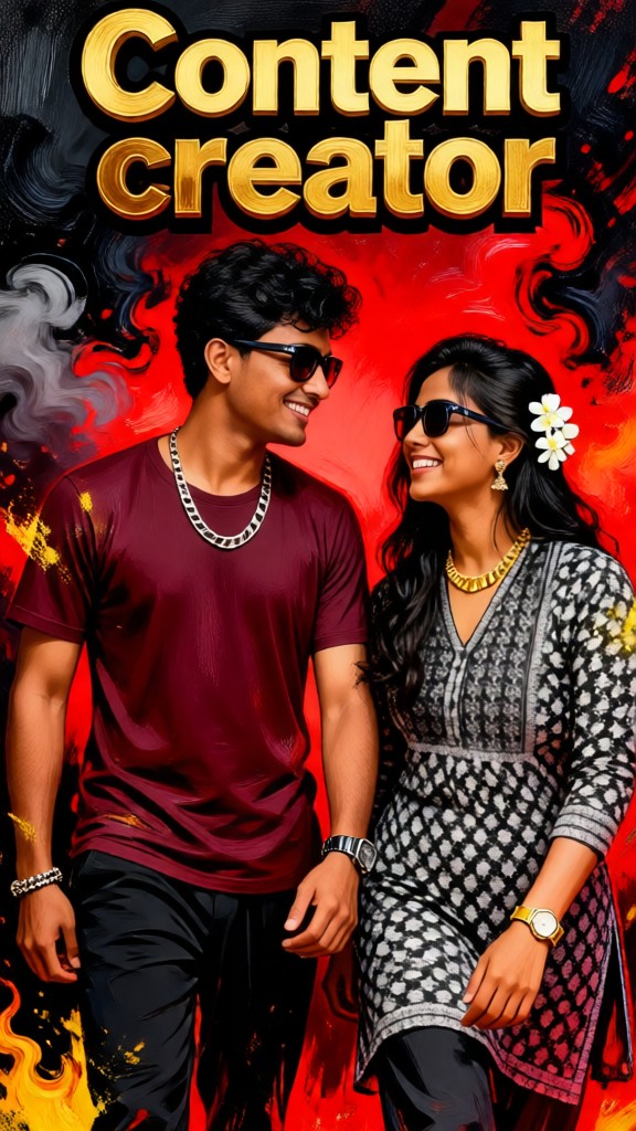 Red Cool Glasses Couple image
