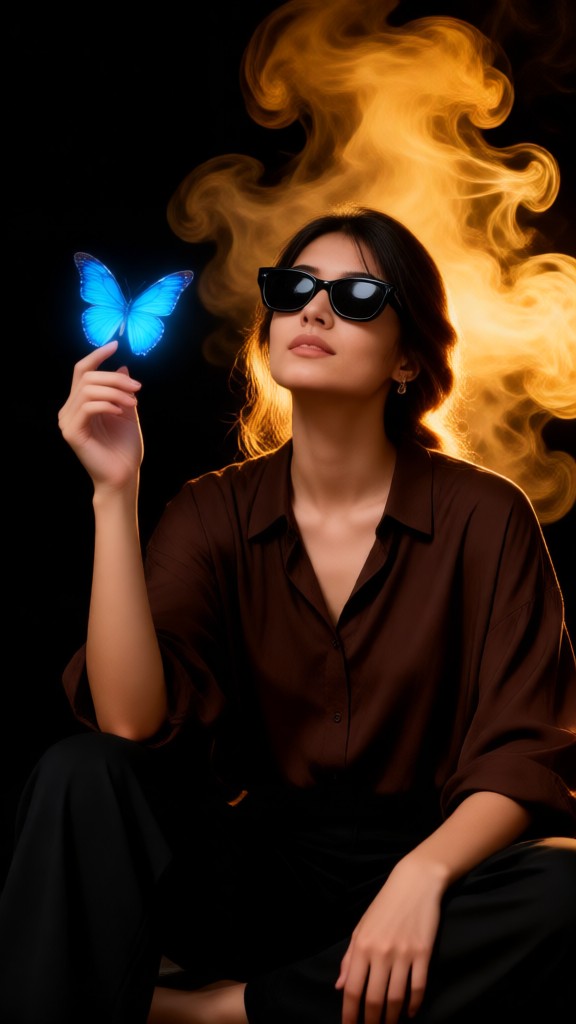 Photographs of Colourful Glowing Butterflies image