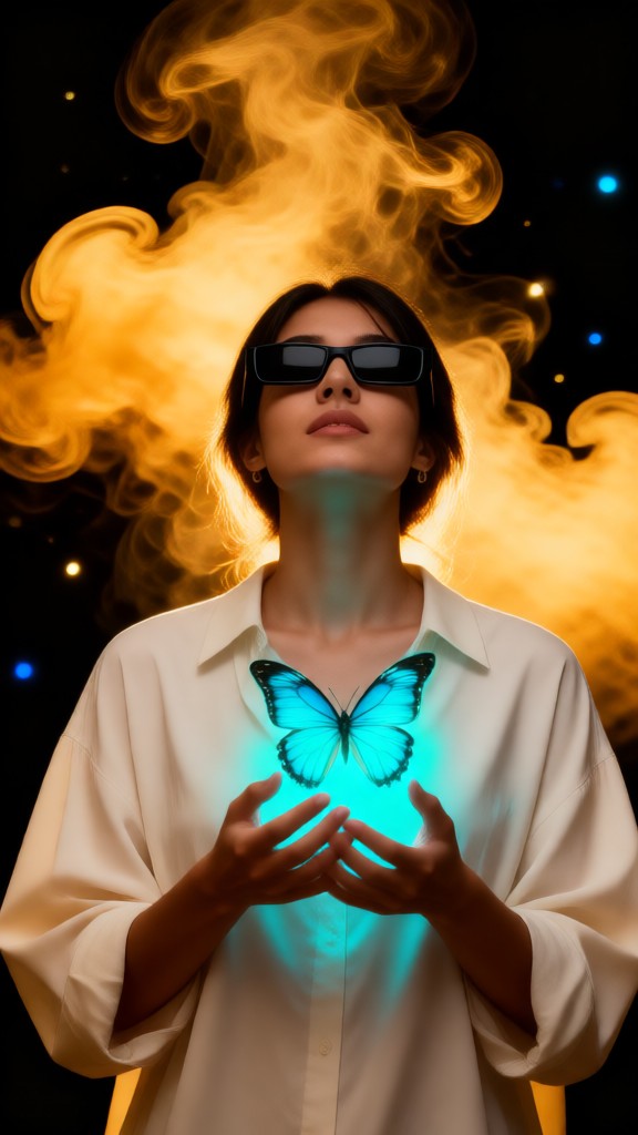 Photographs of Colourful Glowing Butterflies image