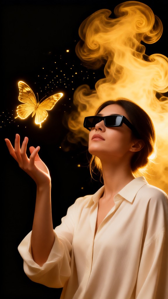 Photographs of Colourful Glowing Butterflies image