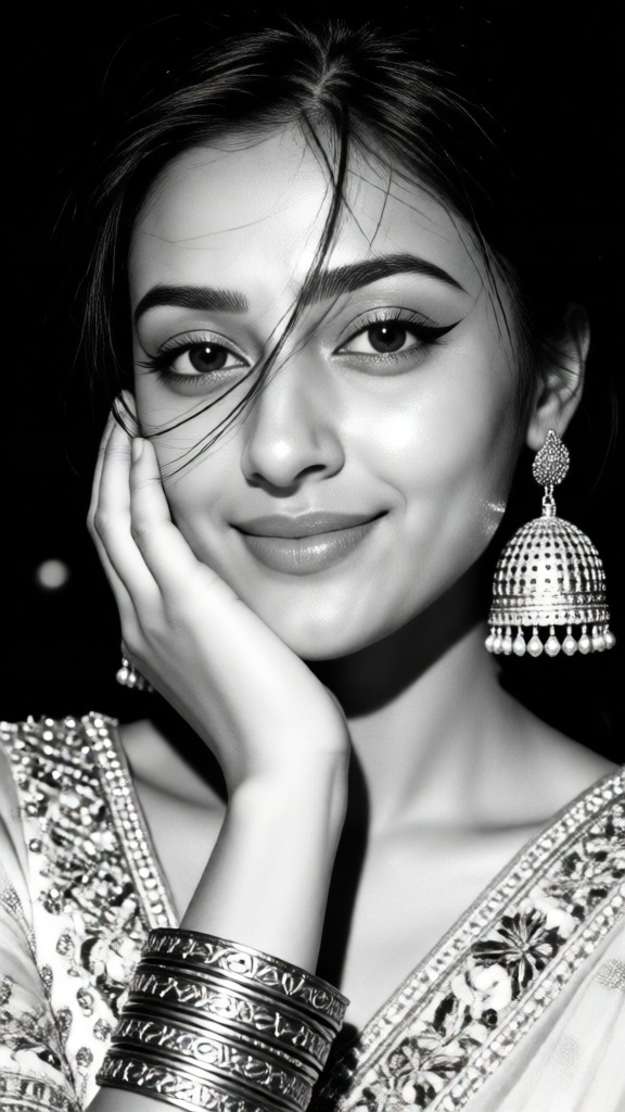 Beautiful Black-and-White Girl image