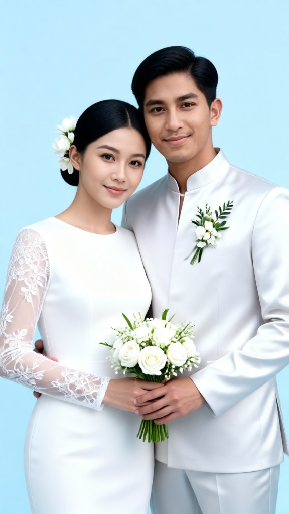 Southeast Asia White Gown Photoshoot image