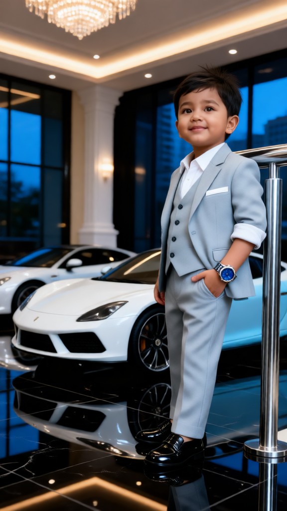 Handsome Baby in a Gray Suit image