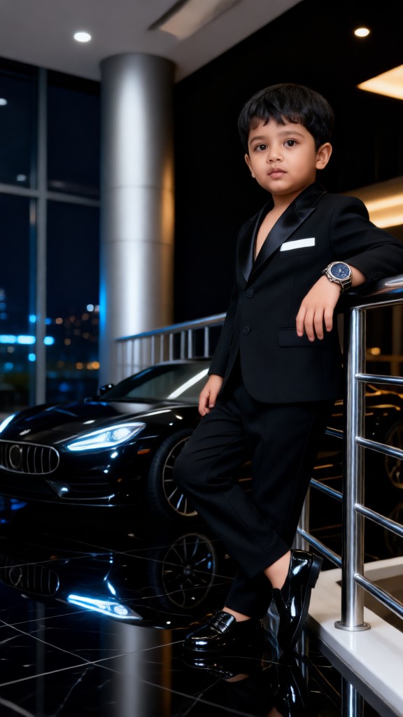 Handsome Baby in a Black Suit image