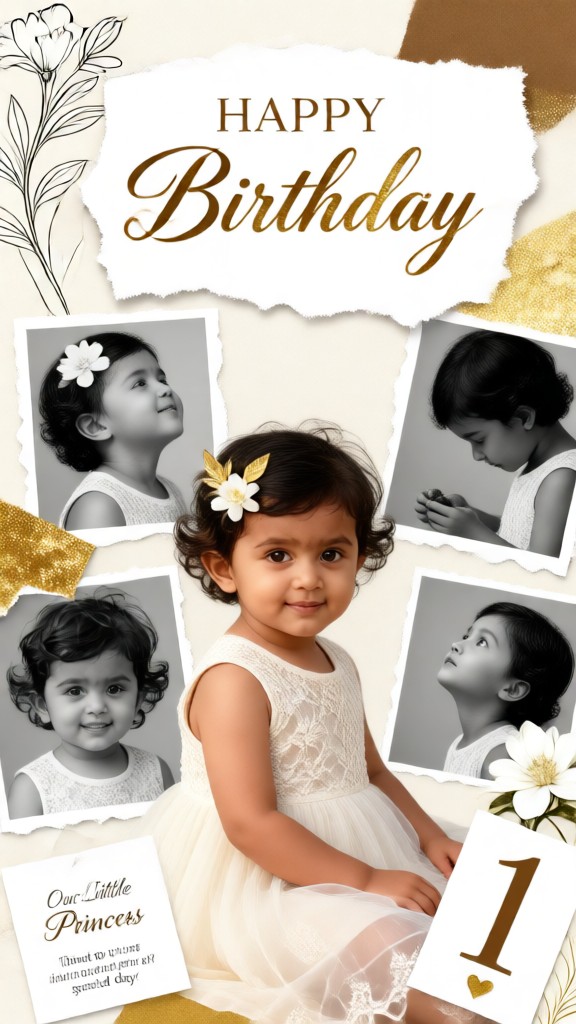 Foto de cumpleaños de la niña que desgarra papel image