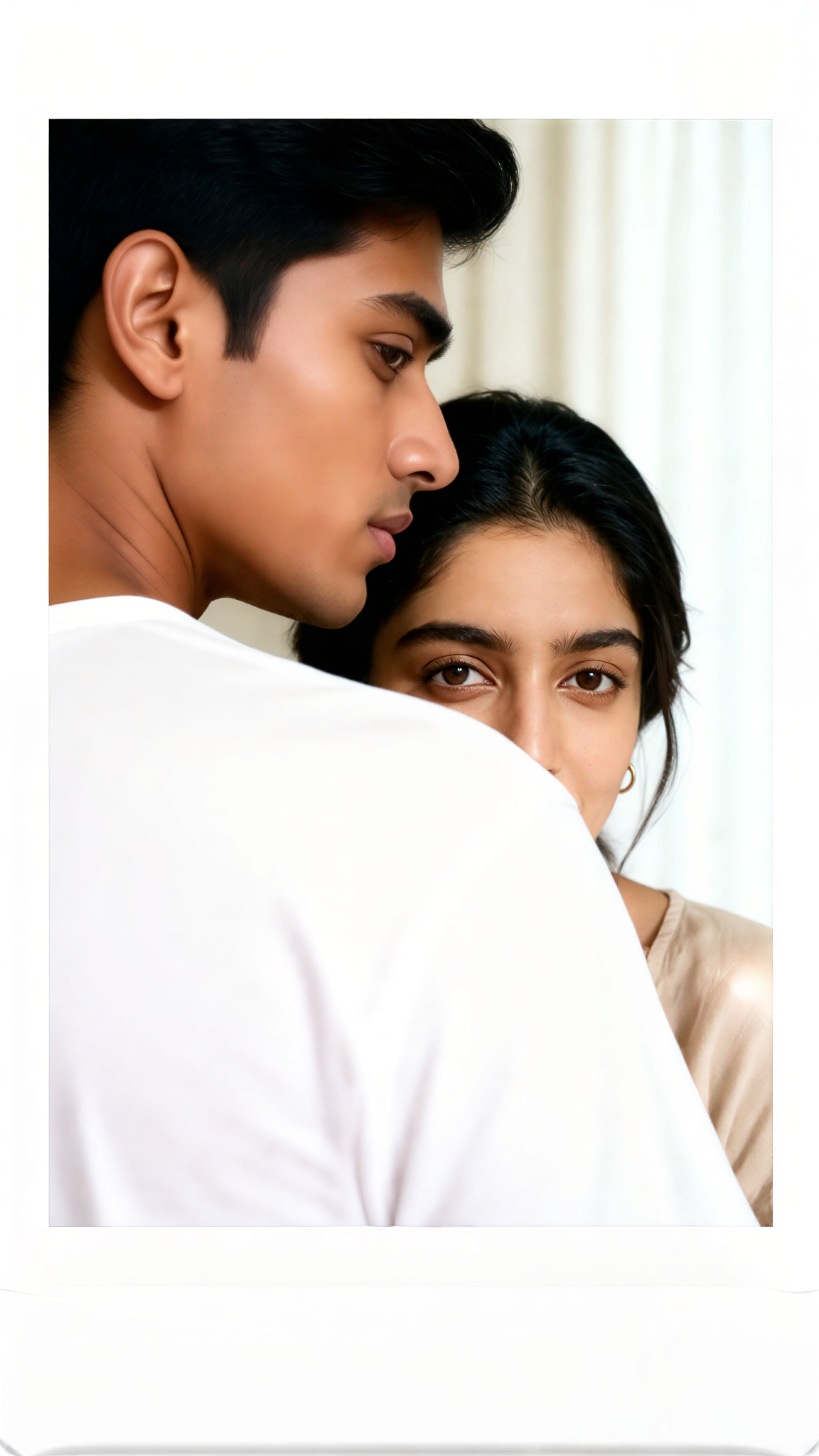 Double portrait with faces obscured image