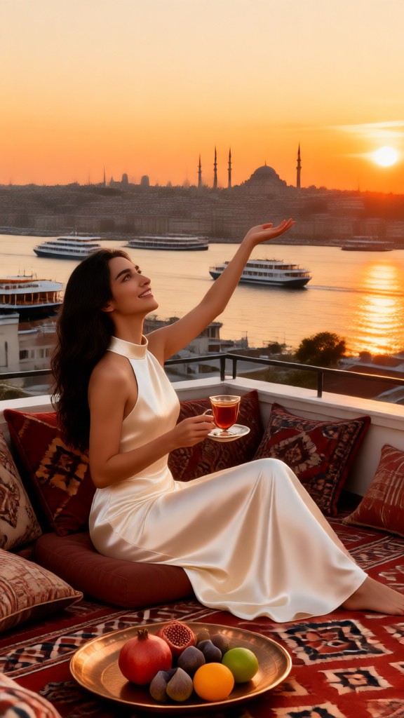 Watching the sunset in Turkey image