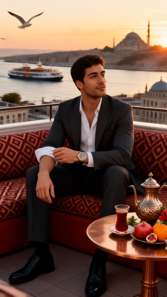 Watching the sunset in Turkey image