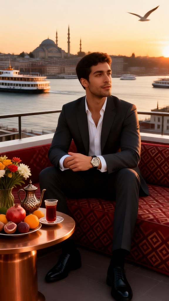 Watching the sunset in Turkey image