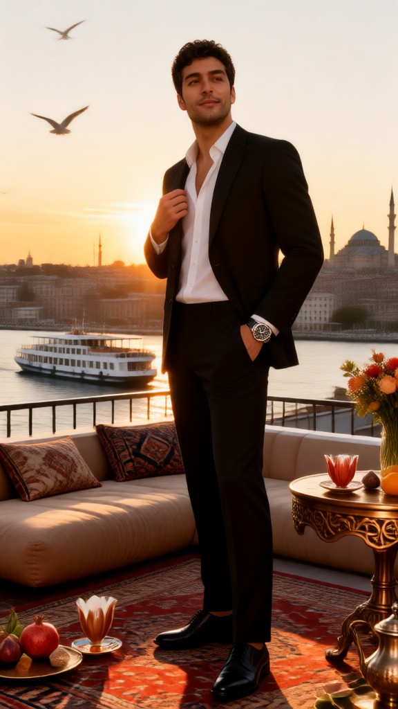 Watching the sunset in Turkey image