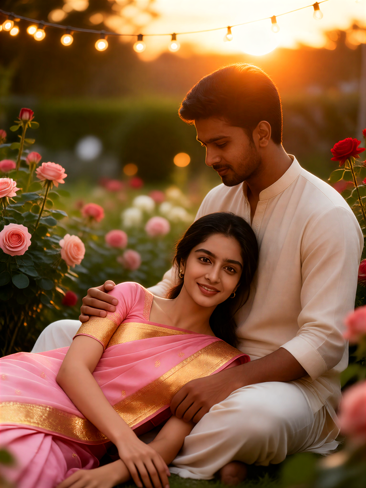 couple rest in the garden image