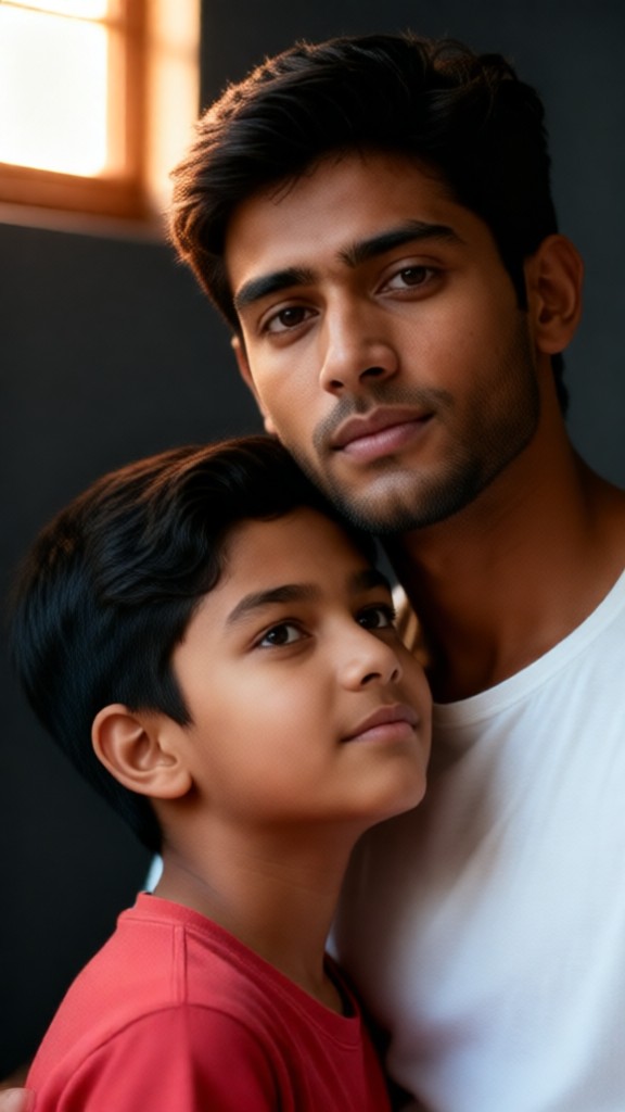 Father and son photo image