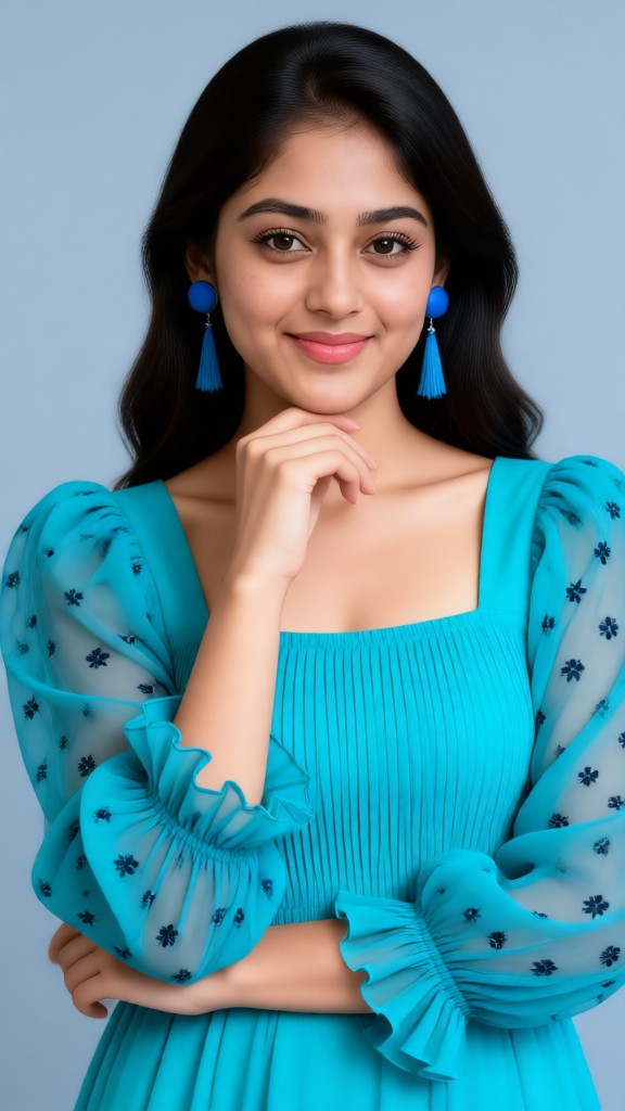 The Most Beautiful Blue Dress Woman photo image