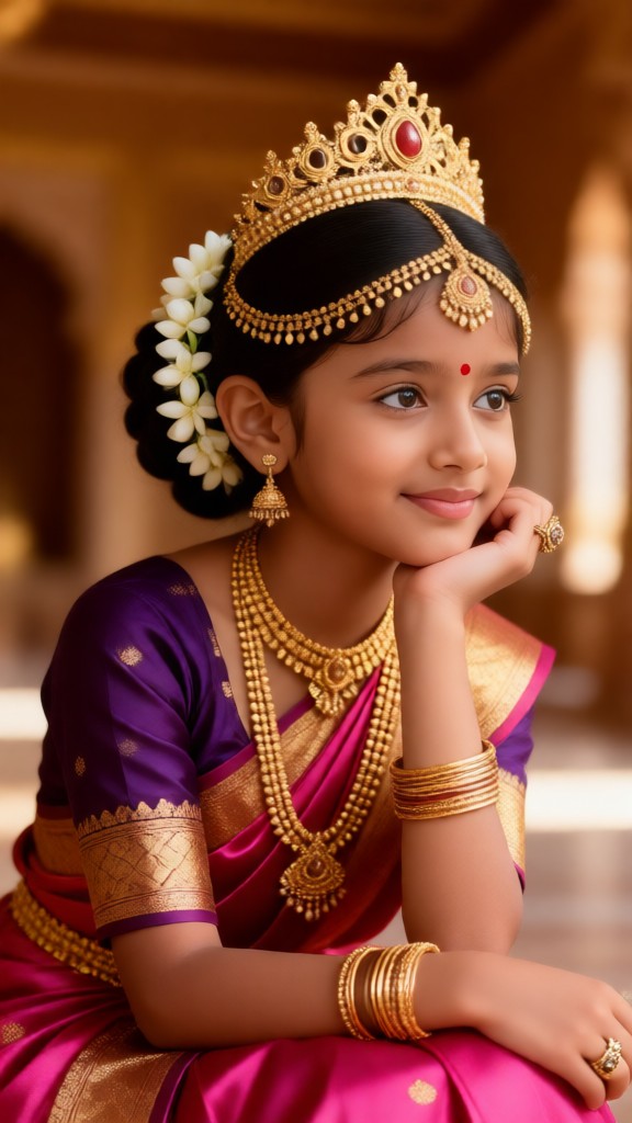 Little girl in a sari image