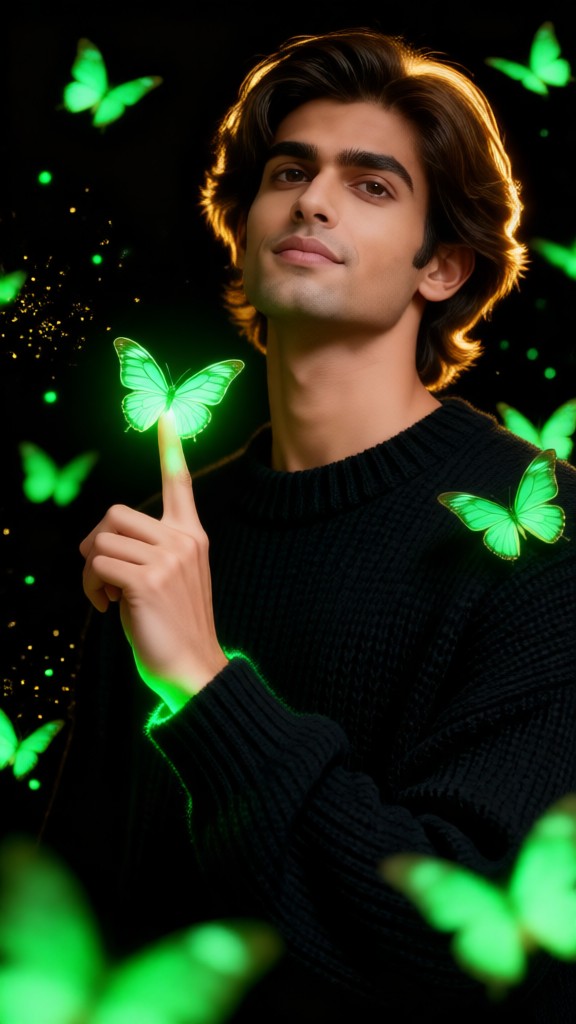 Colourful Green Butterflies image