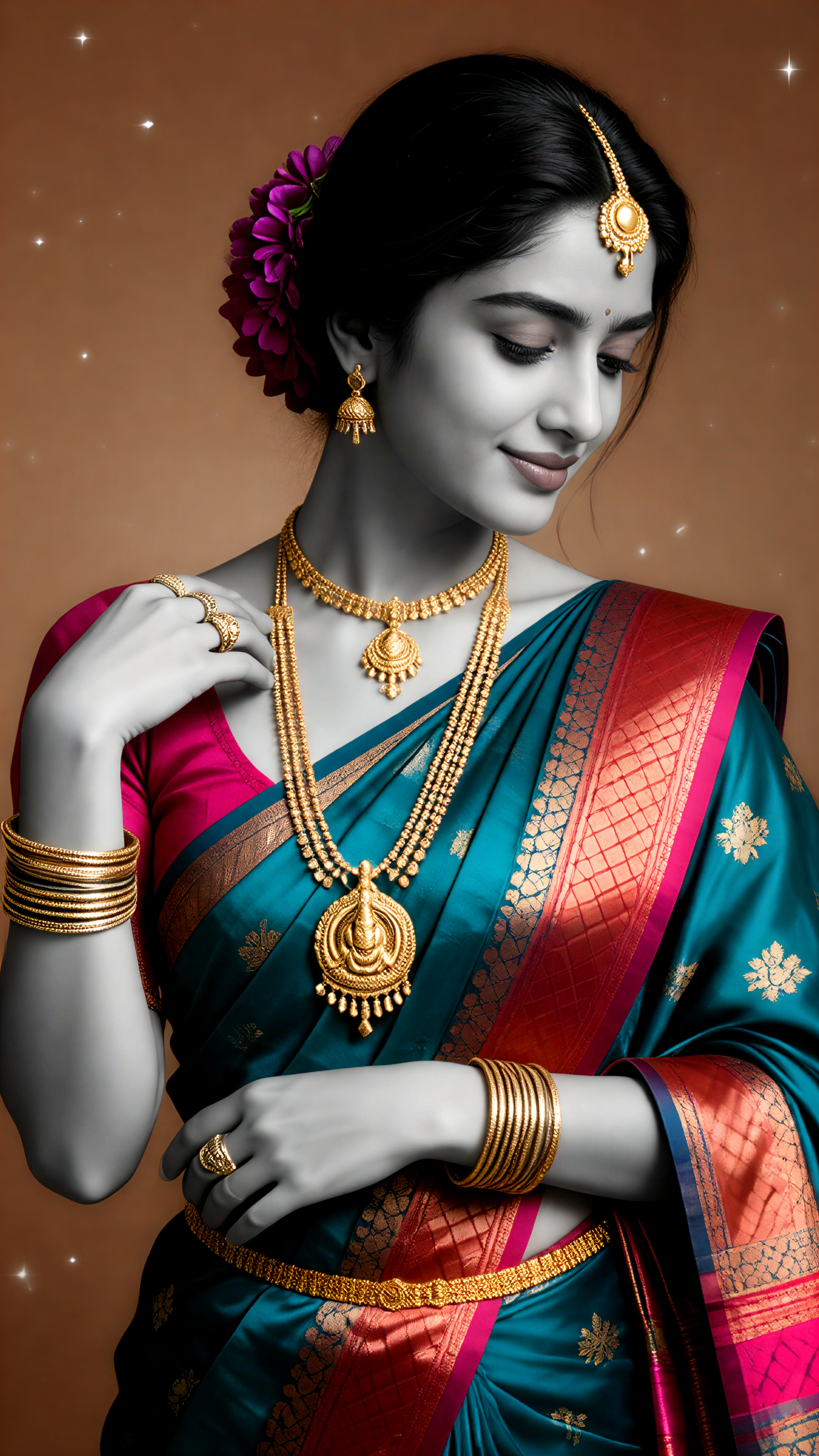 Polychromatic South Indian Portrait image