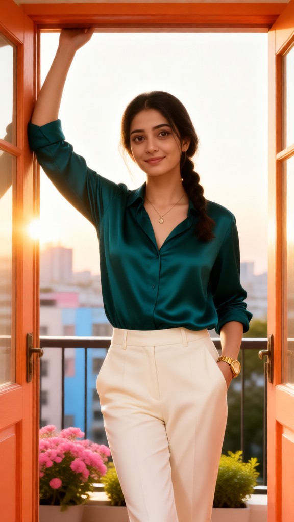 Green Shirt Woman And The City image