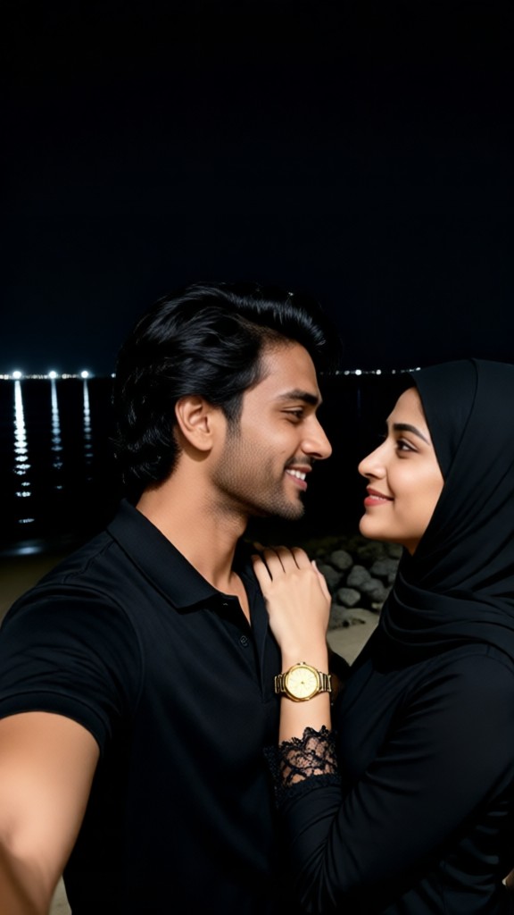 The Most Beautiful Muslim Couple Selfie image