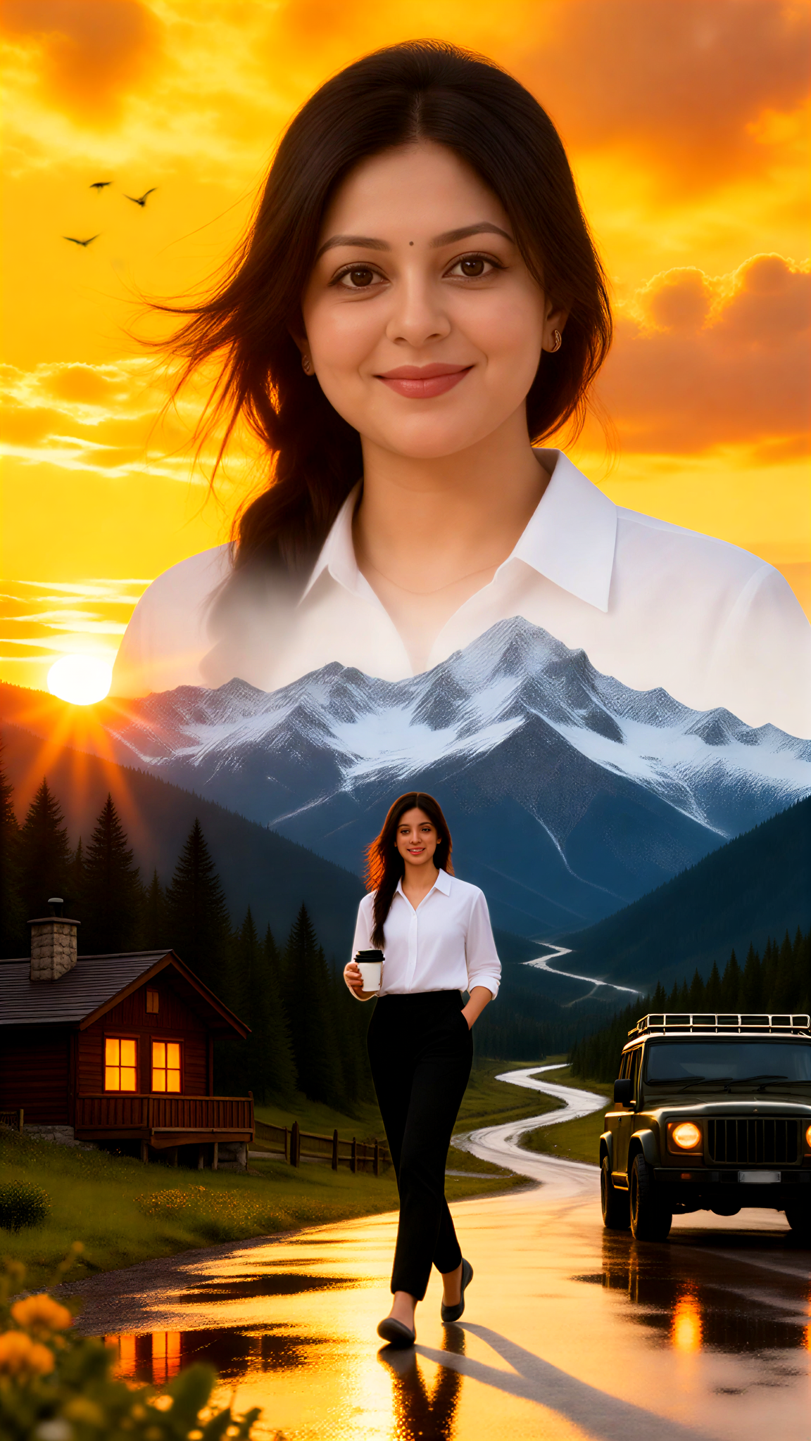Snow Mountain Journey Giant Statue Poster image