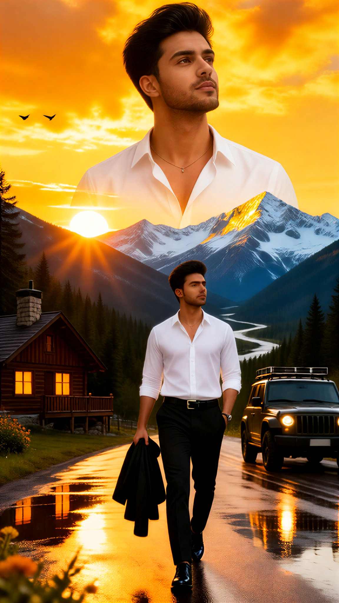 Snow Mountain Journey Giant Statue Poster image
