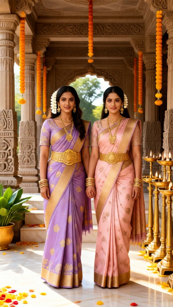 Twelve postures of Sari sisters image