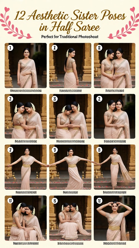 Twelve postures of Sari sisters image