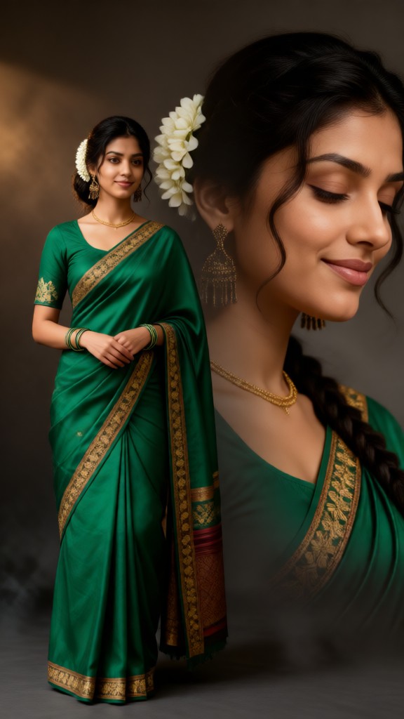 Green Sari Photo Shoot image