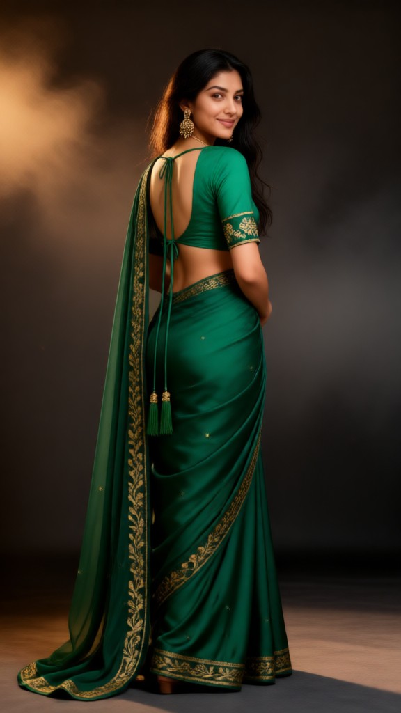 Green Sari Photo Shoot image