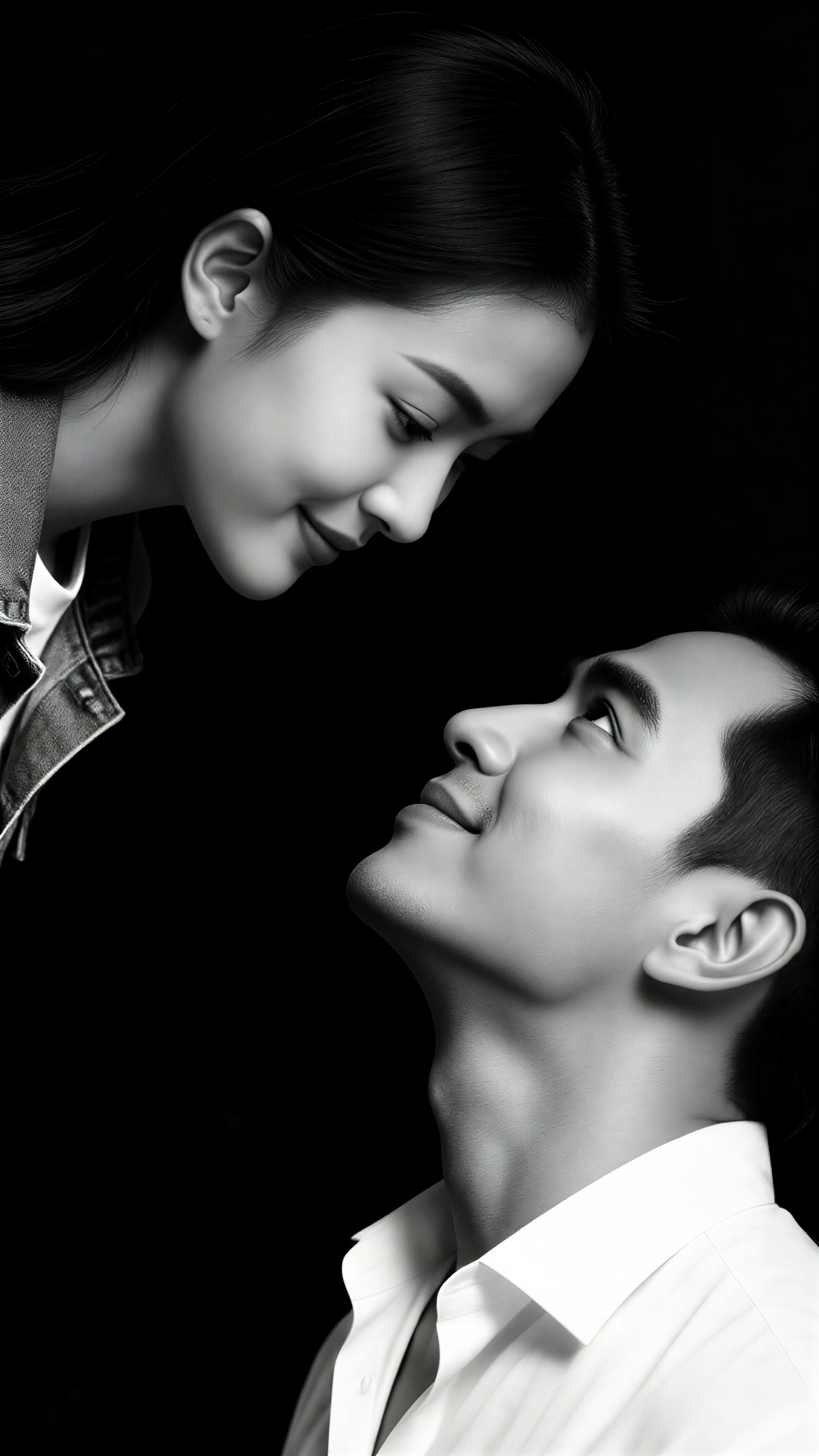 Black and white portrait of a couple image
