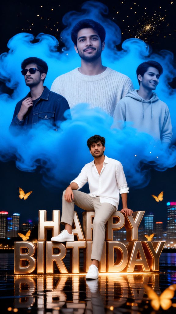 Blue Smoke Birthday Man image