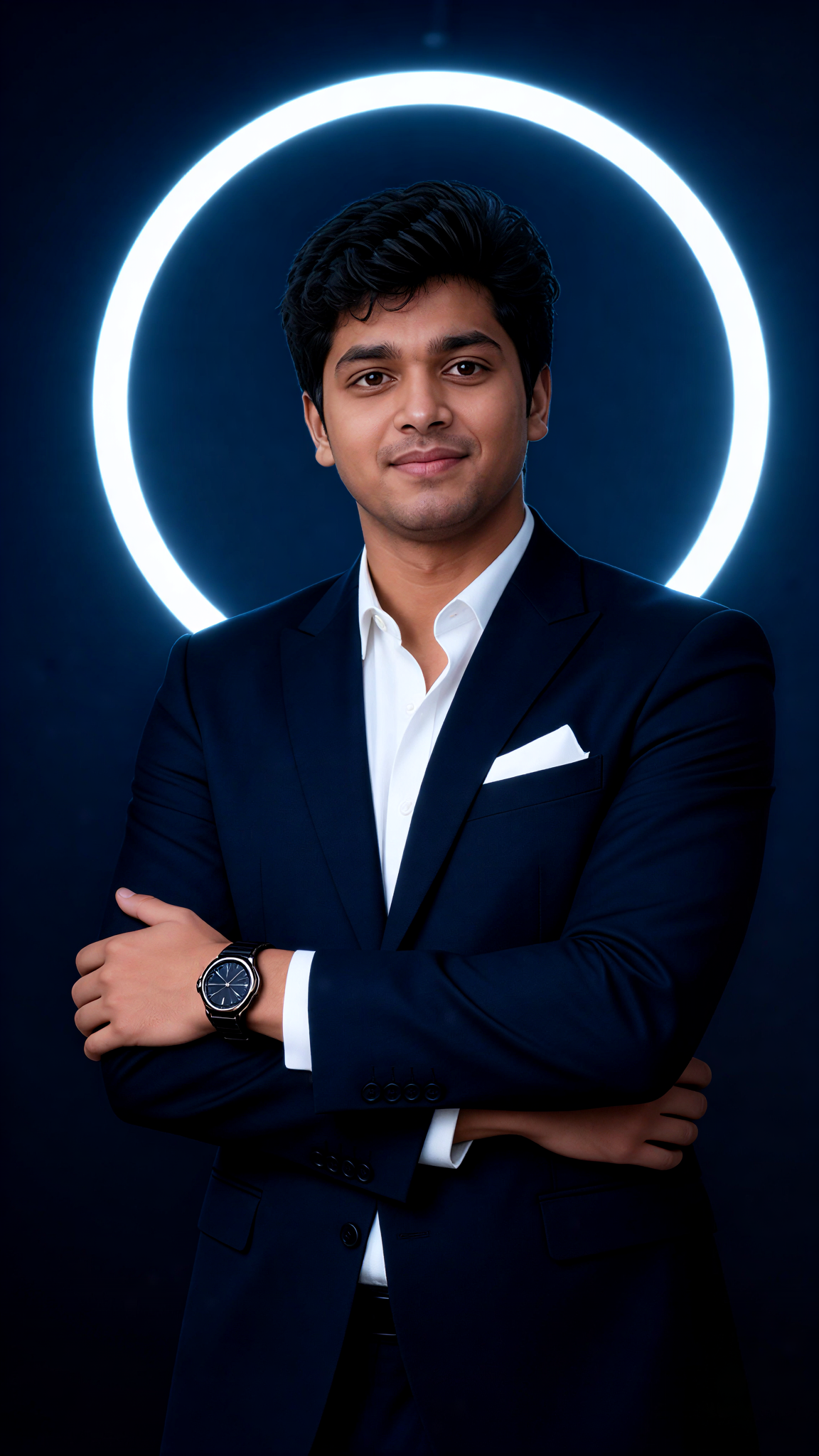 Male Blue Black Halo CEO Portrait image