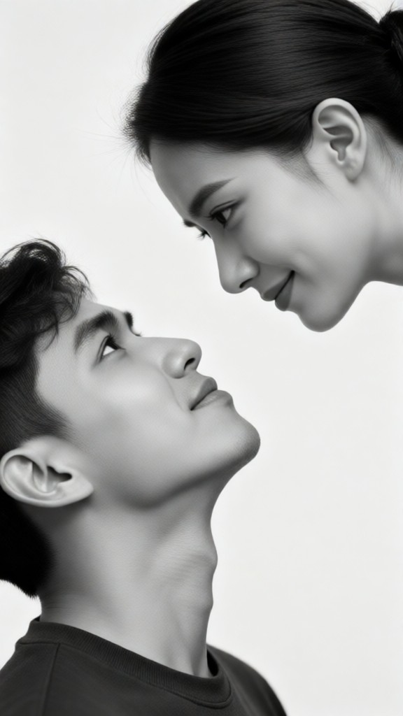 Sweet Black&White Couple Close-Up image
