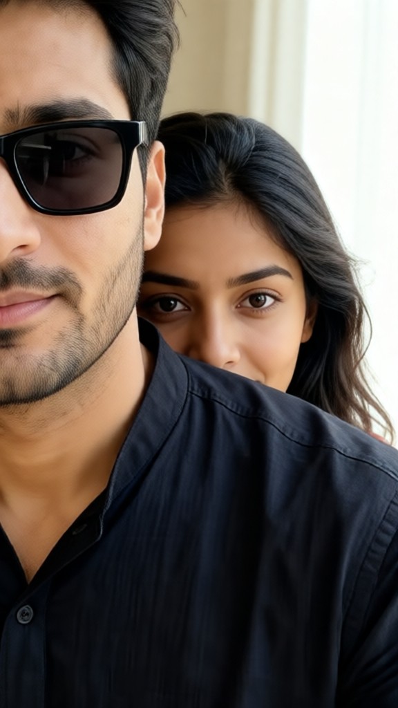 Couples taking photos with their faces covered image