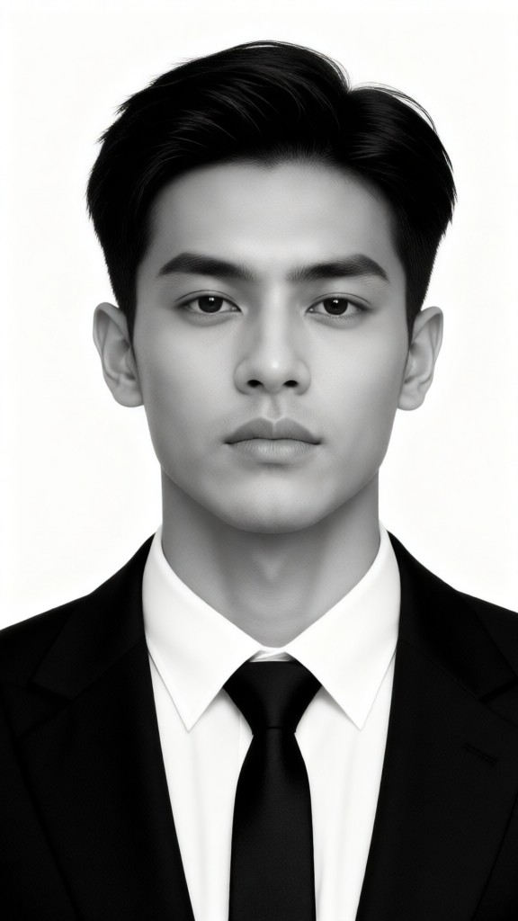 Black-and-White ID Photo-I image