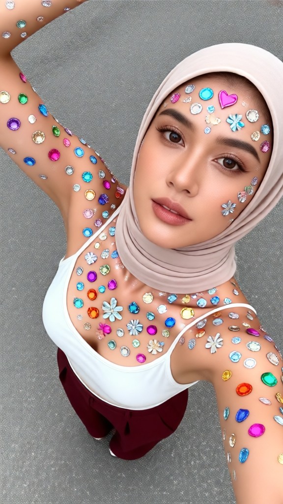 Y2K sticker makeup look image